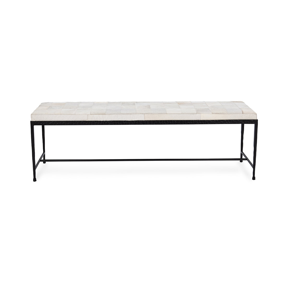 Achen Hide 60" Bench - Dusty Cream