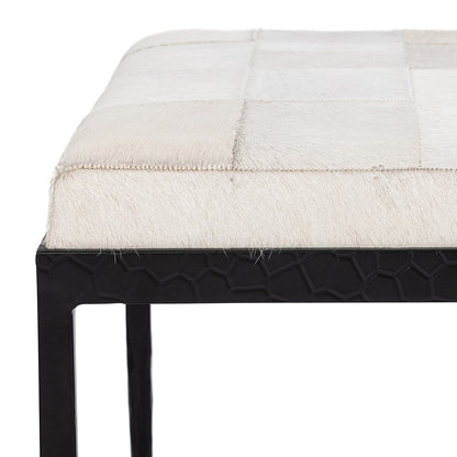 Achen Hide 60" Bench - Dusty Cream