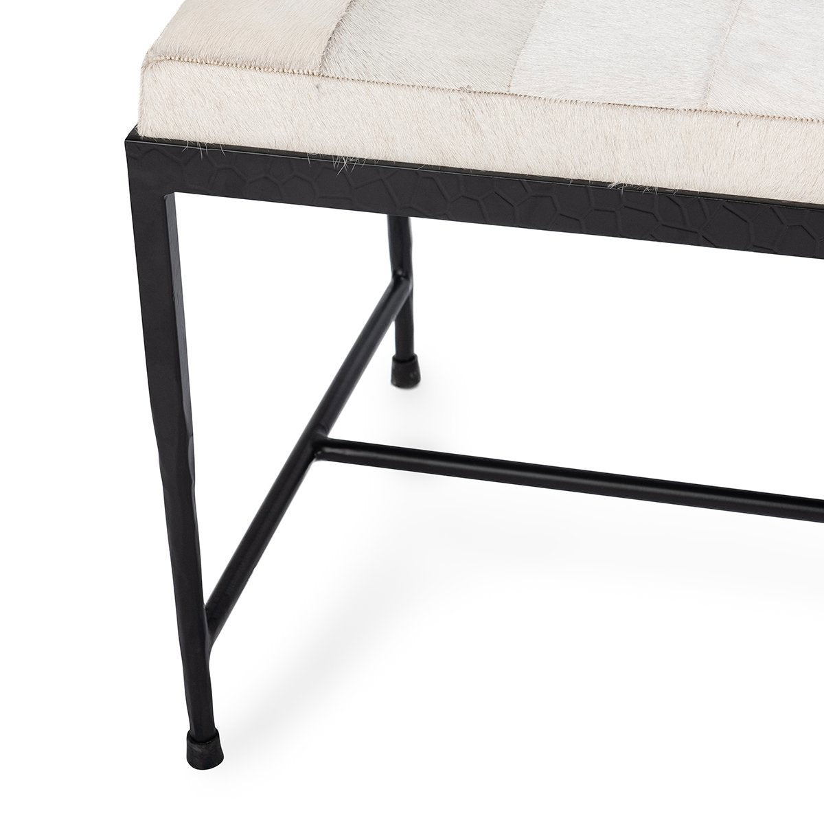Achen Hide 60" Bench - Dusty Cream