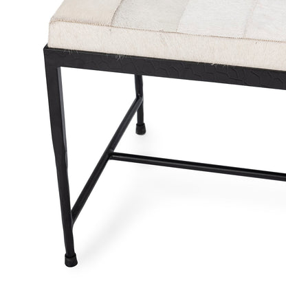 Achen Hide 60" Bench - Dusty Cream