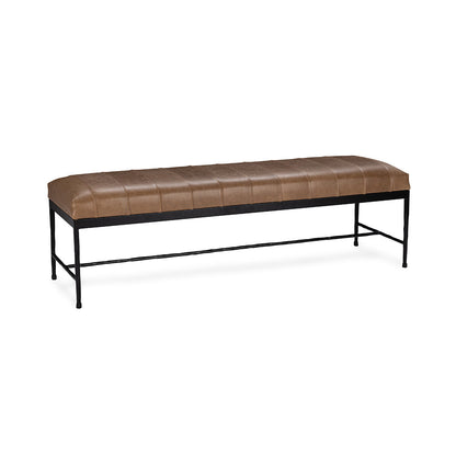 Madeleine Leather Bench - Dune Walnut