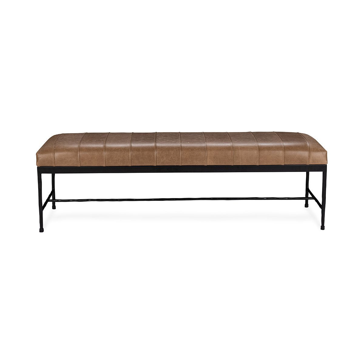 Madeleine Leather Bench - Dune Walnut