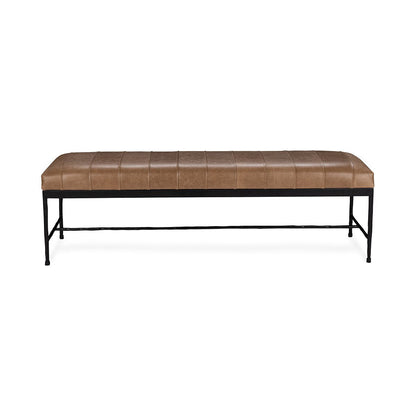 Madeleine Leather Bench - Dune Walnut