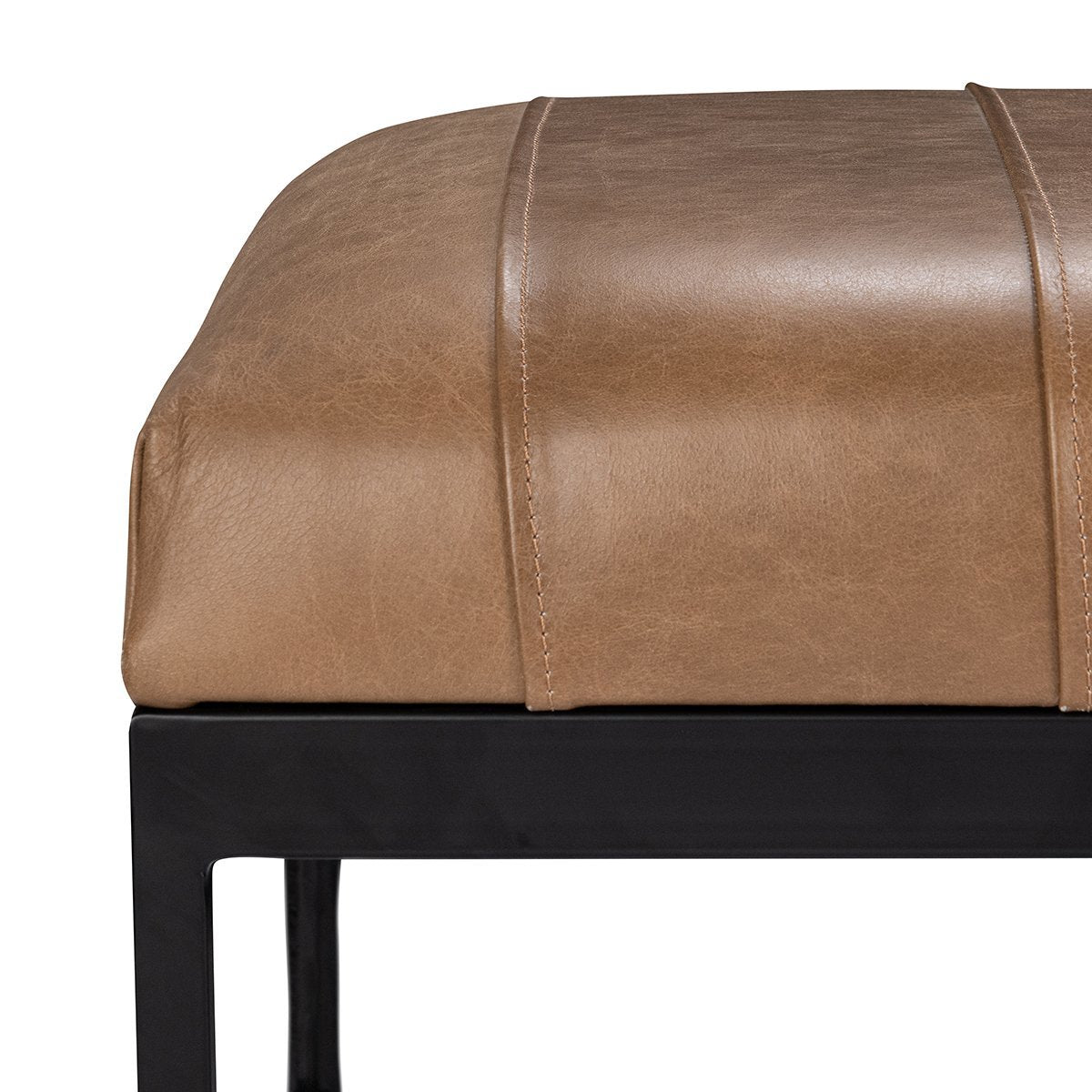 Madeleine Leather Bench - Dune Walnut