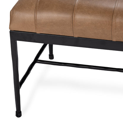 Madeleine Leather Bench - Dune Walnut