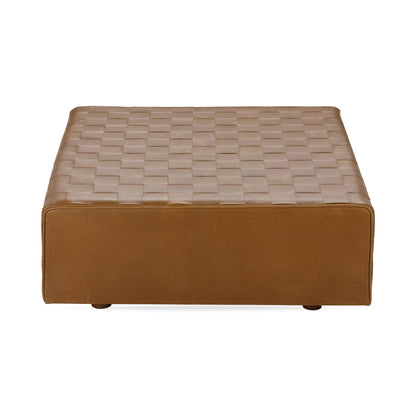 Aristo Leather Square Ottoman - Autum Maple