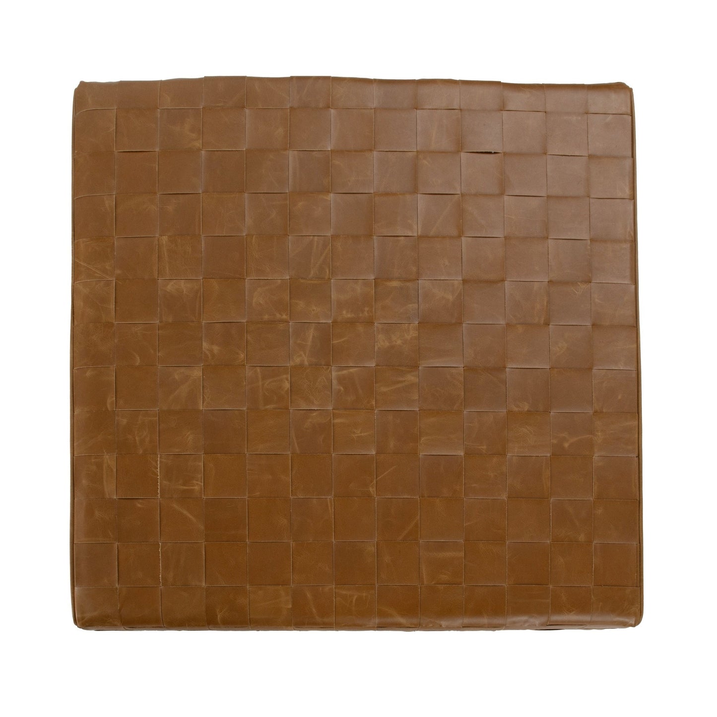 Aristo Leather Square Ottoman - Autum Maple