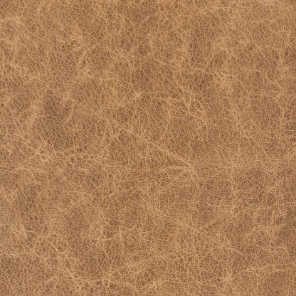 Millo Leather Round Ottoman - Sedona Brown