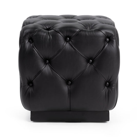 Briar 18" Square Ottoman - Midnight Raven
