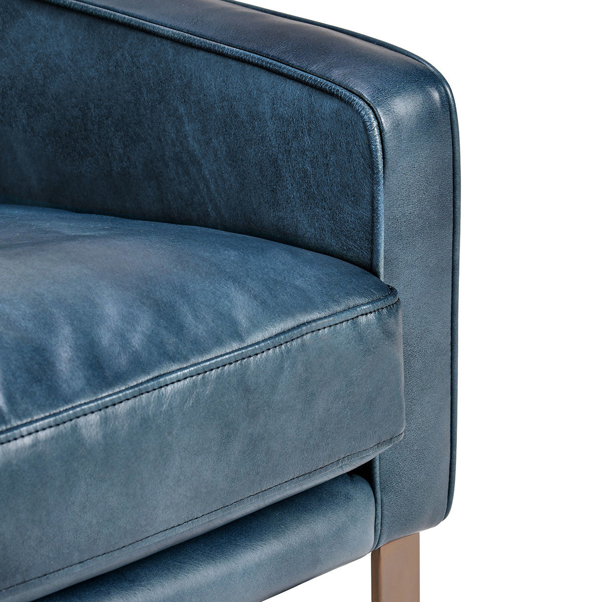 Chazzie Leather Club Chair - Ocean Blue