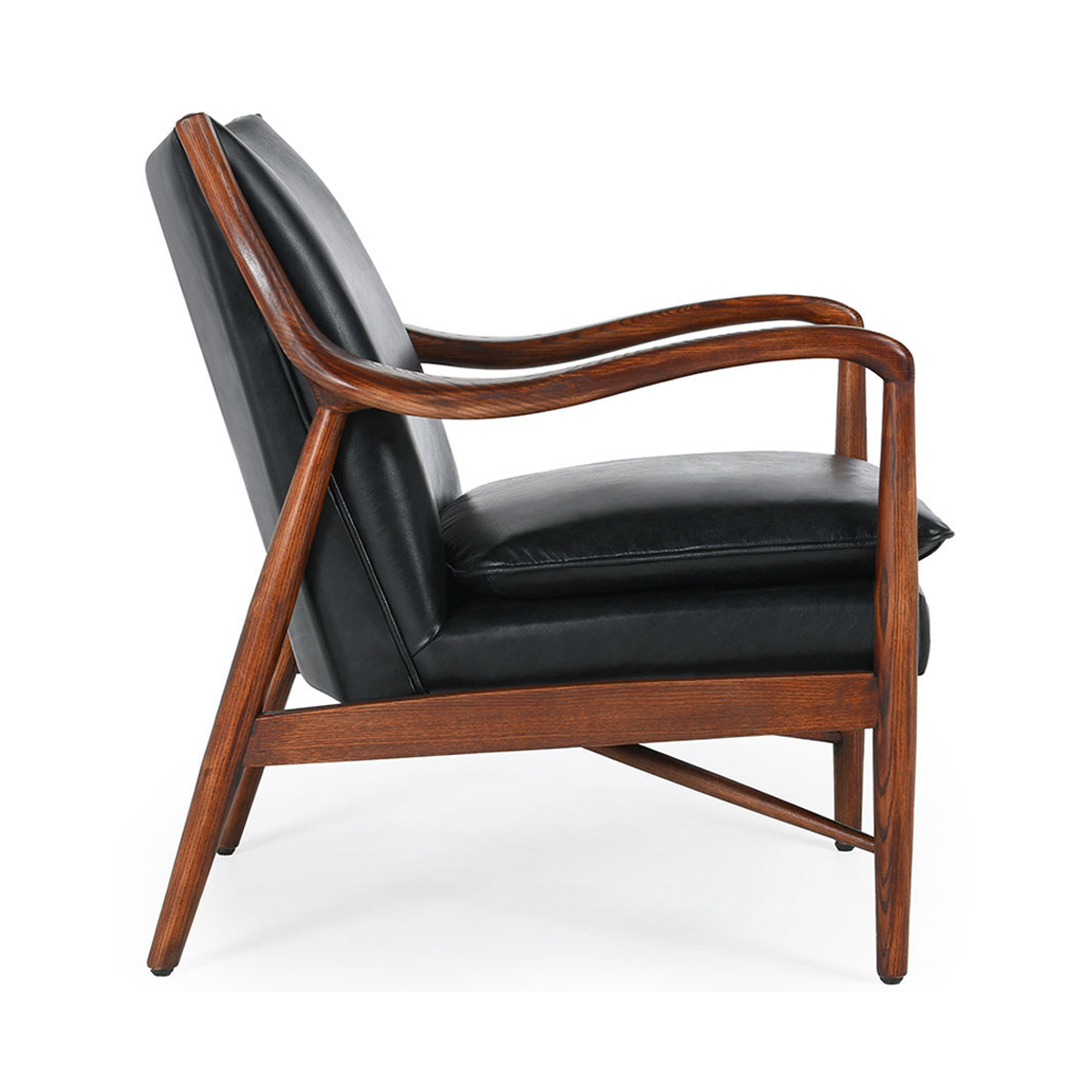Kiannah Leather Club Chair - Jet Black