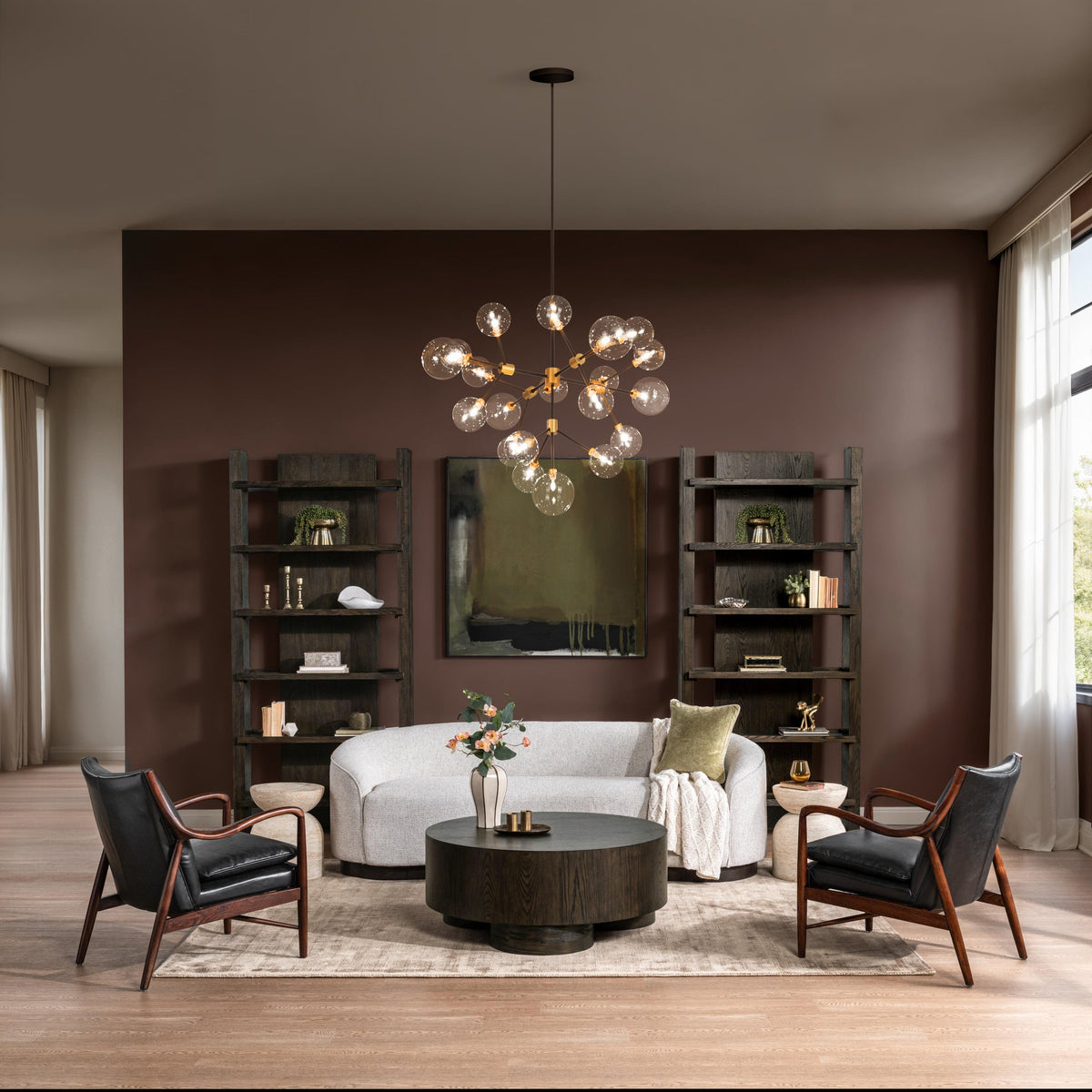 Kiannah Leather Club Chair - Jet Black