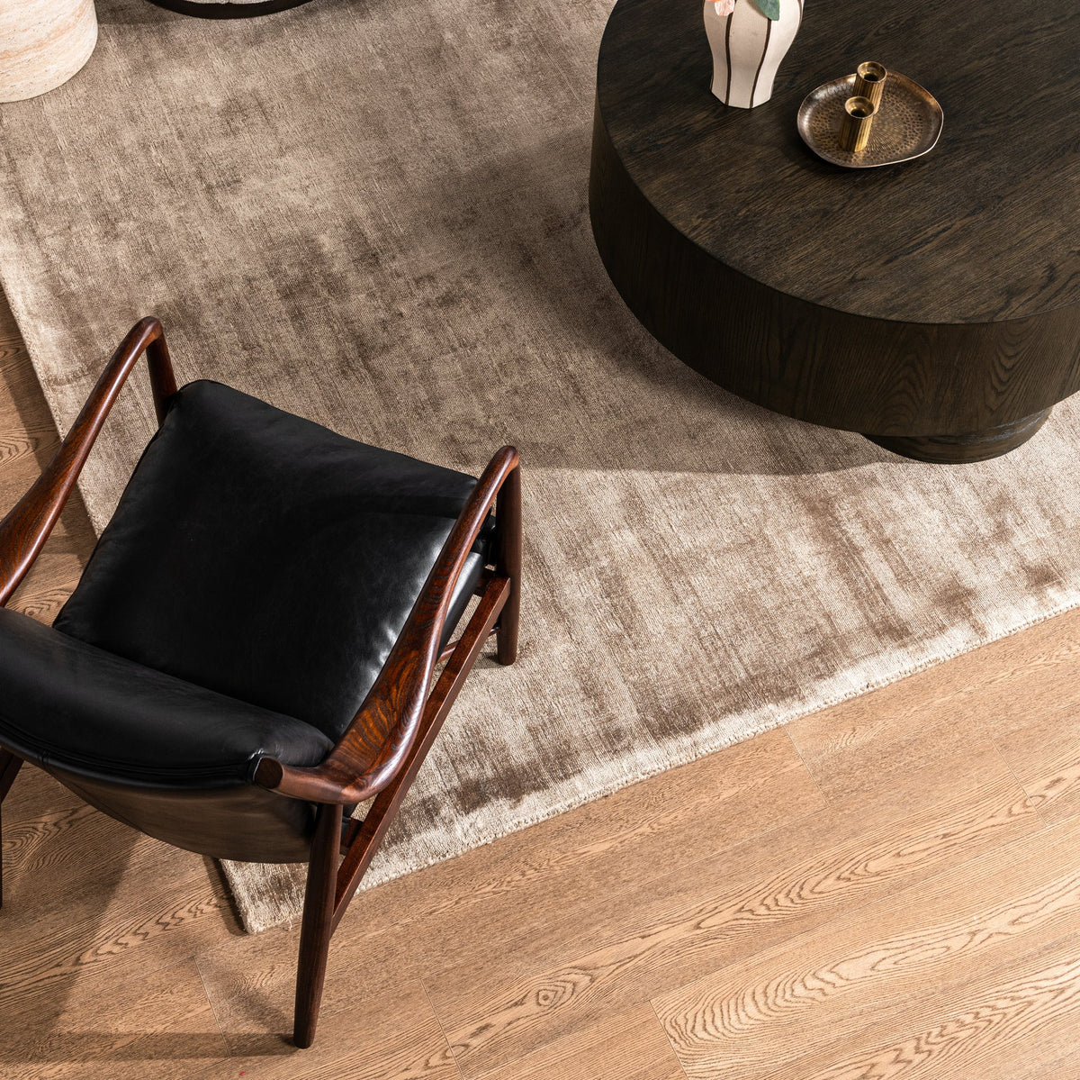 Kiannah Leather Club Chair - Jet Black