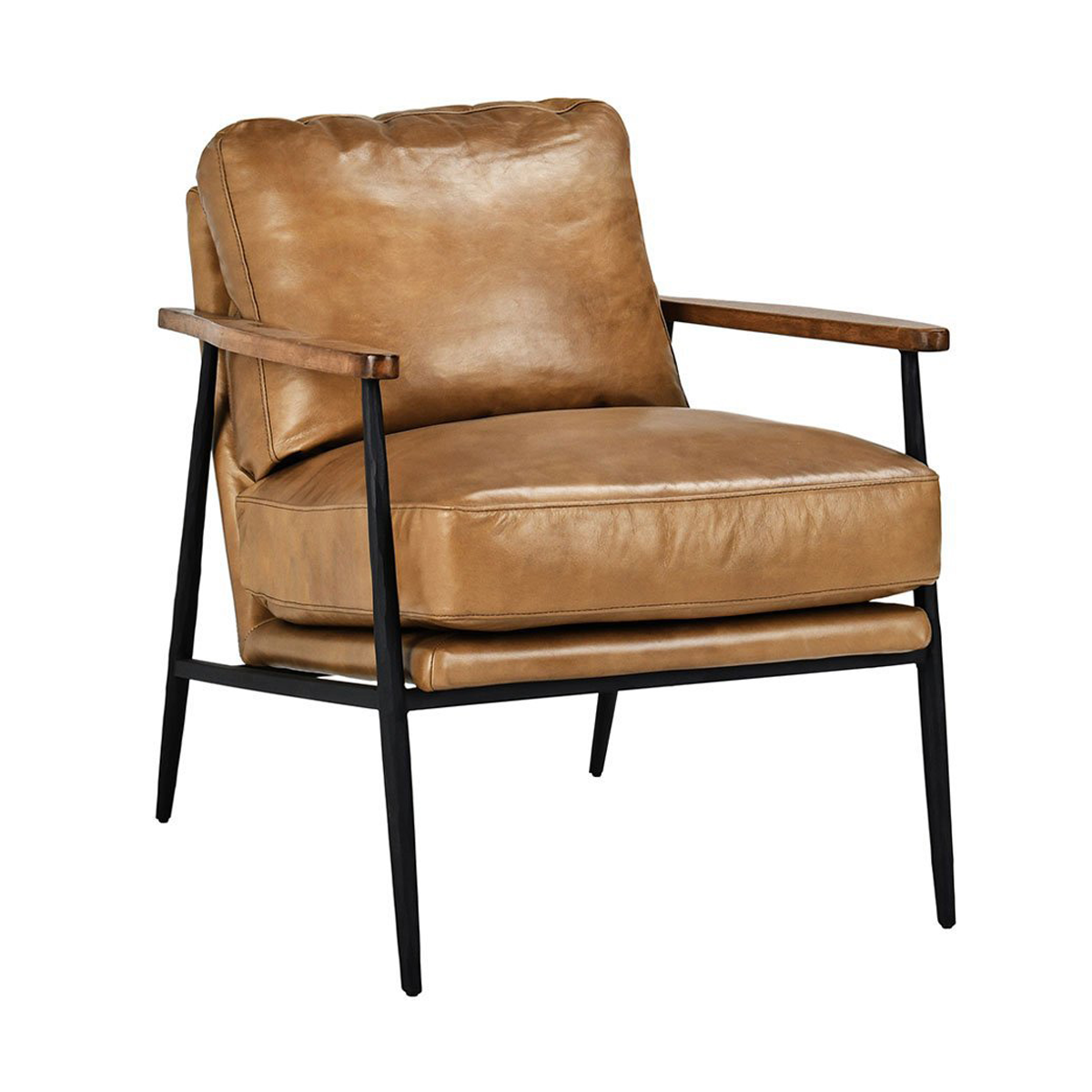 Christopher Leather Club Chair - Adobe Tan