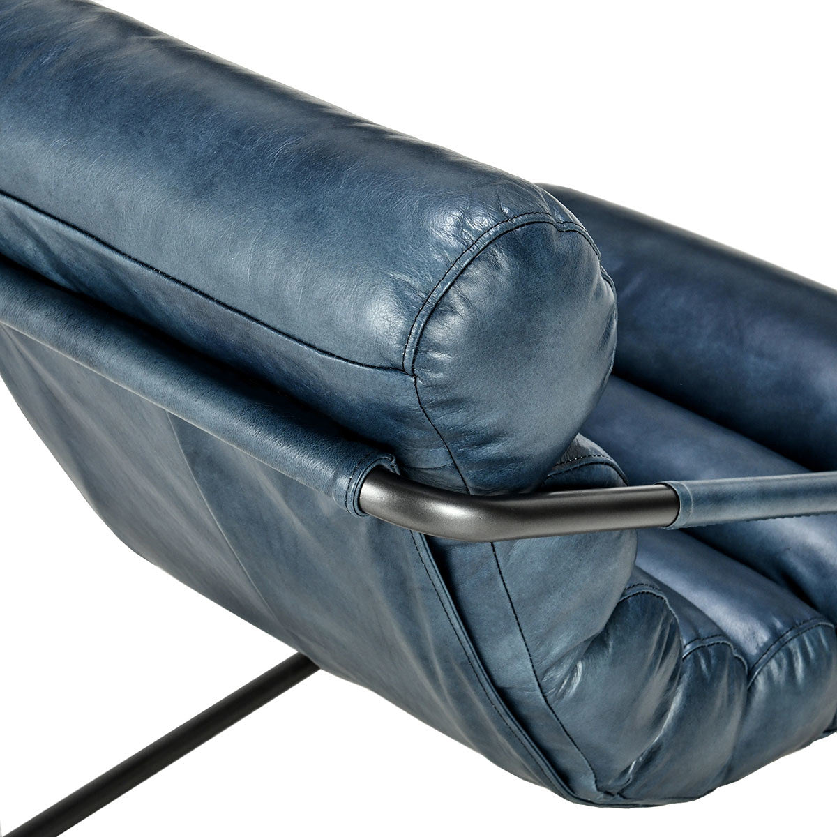 Jackson Leather Accent Chair - Ocean Blue