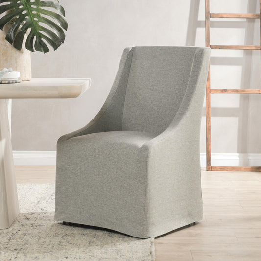 Warwick Upholstered Rolling Dining Chair