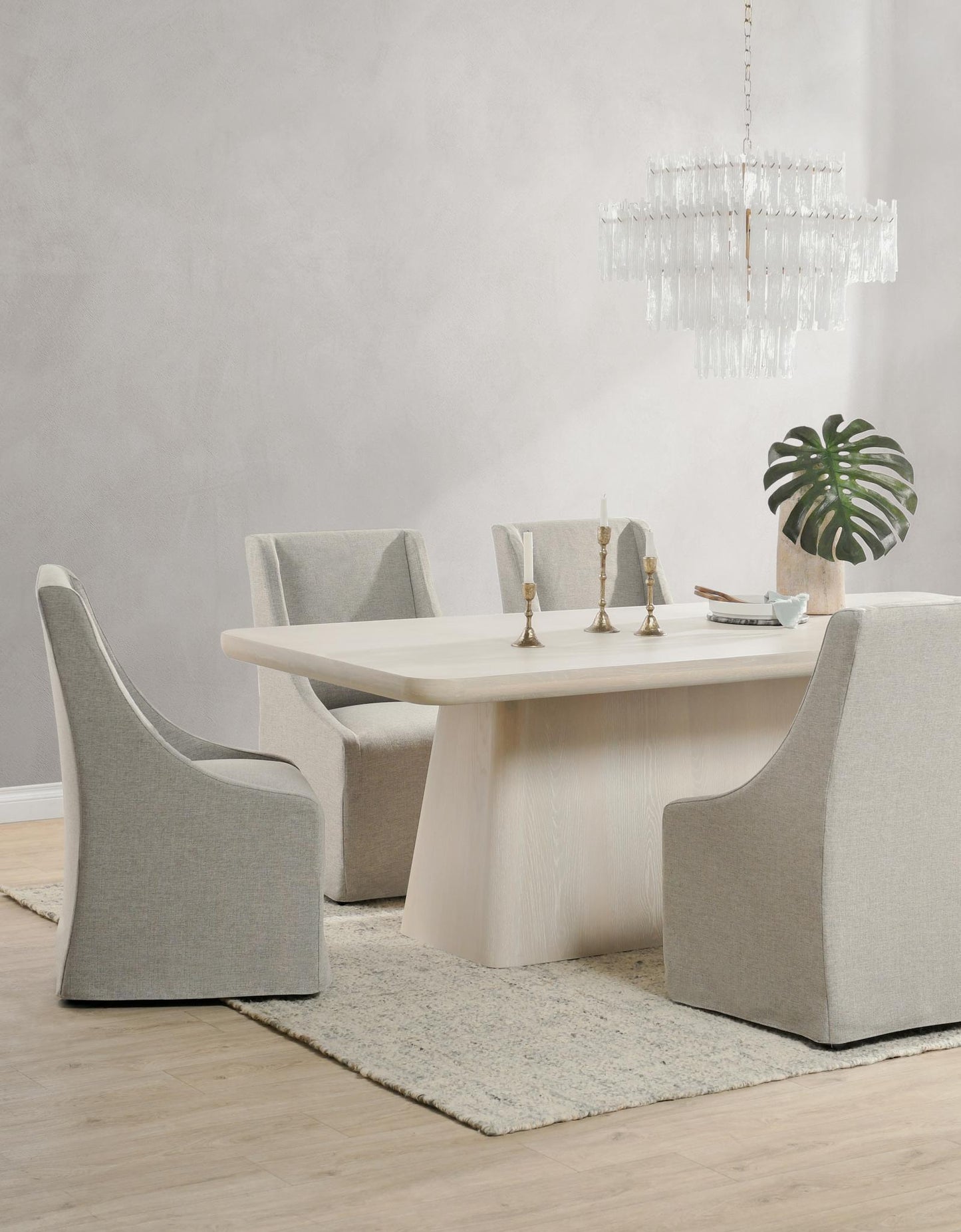 Warwick Upholstered Rolling Dining Chair