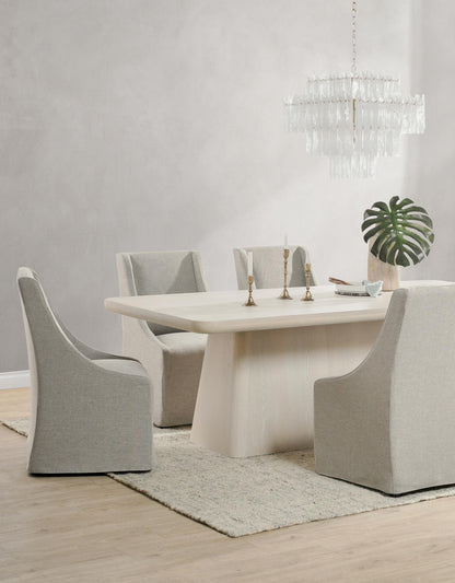 Warwick Upholstered Rolling Dining Chair