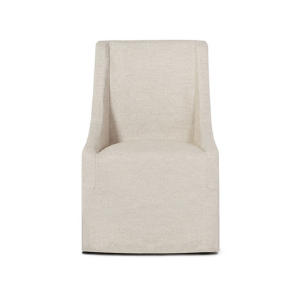 Warwick Upholstered Rolling Dining Chair - Oatmeal