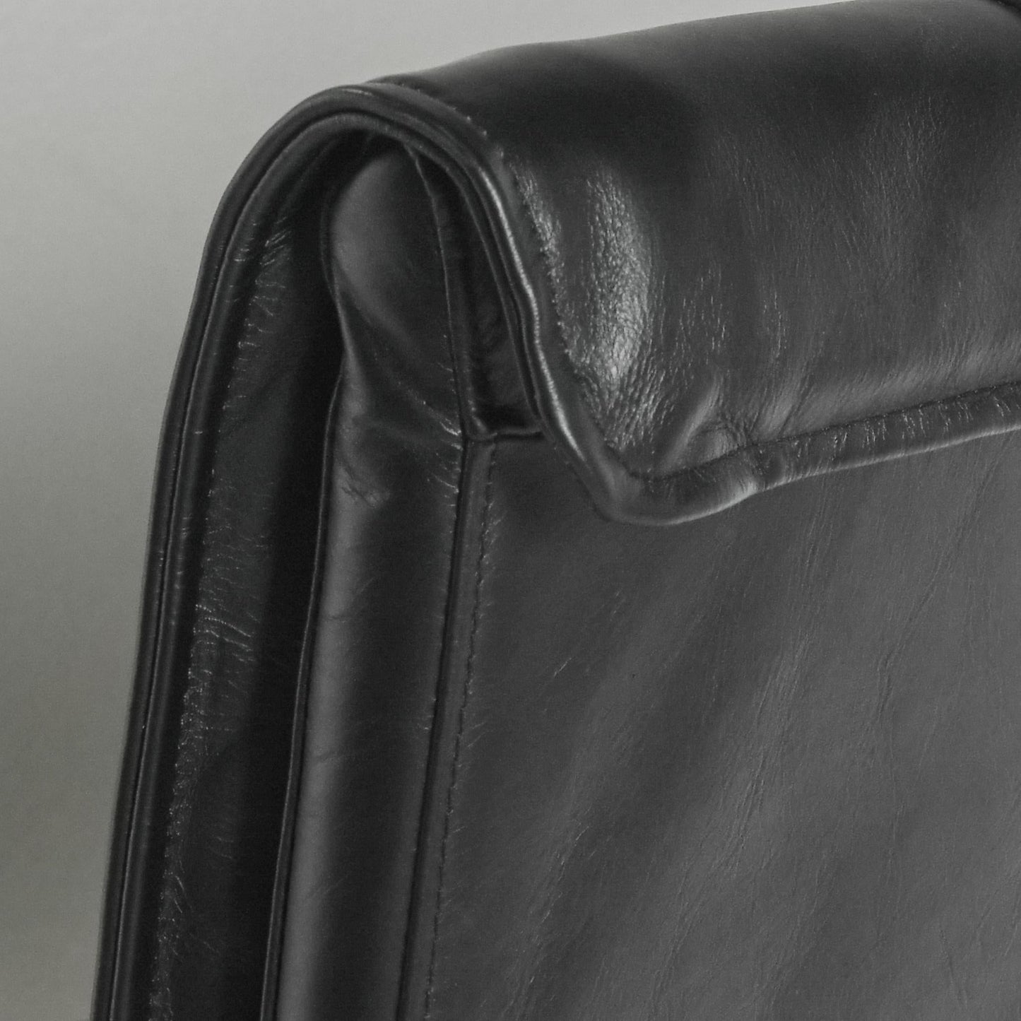 Mayer Leather Bar Stool - Jet Black