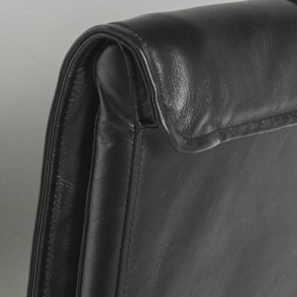 Mayer Leather Bar Stool - Jet Black