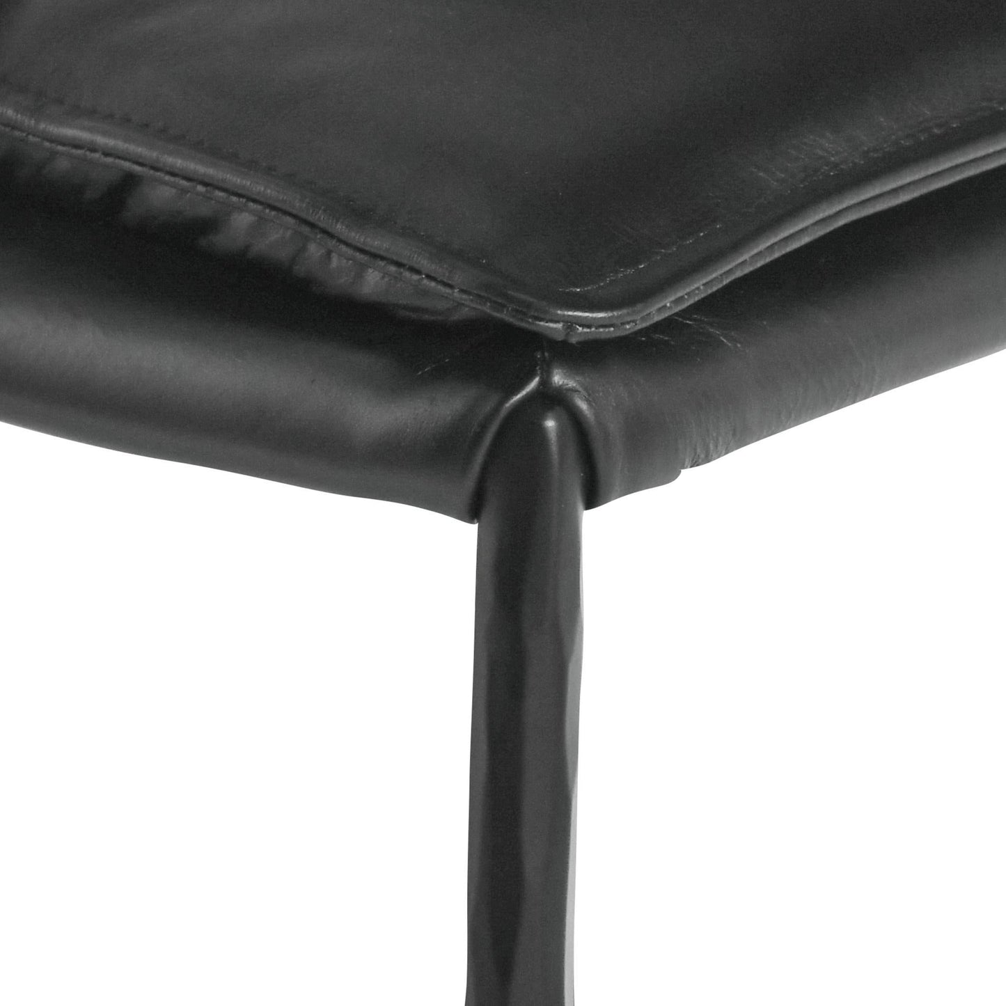 Mayer Leather Bar Stool - Jet Black