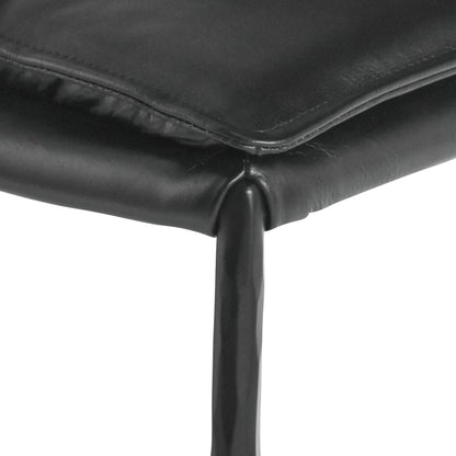 Mayer Leather Bar Stool - Jet Black