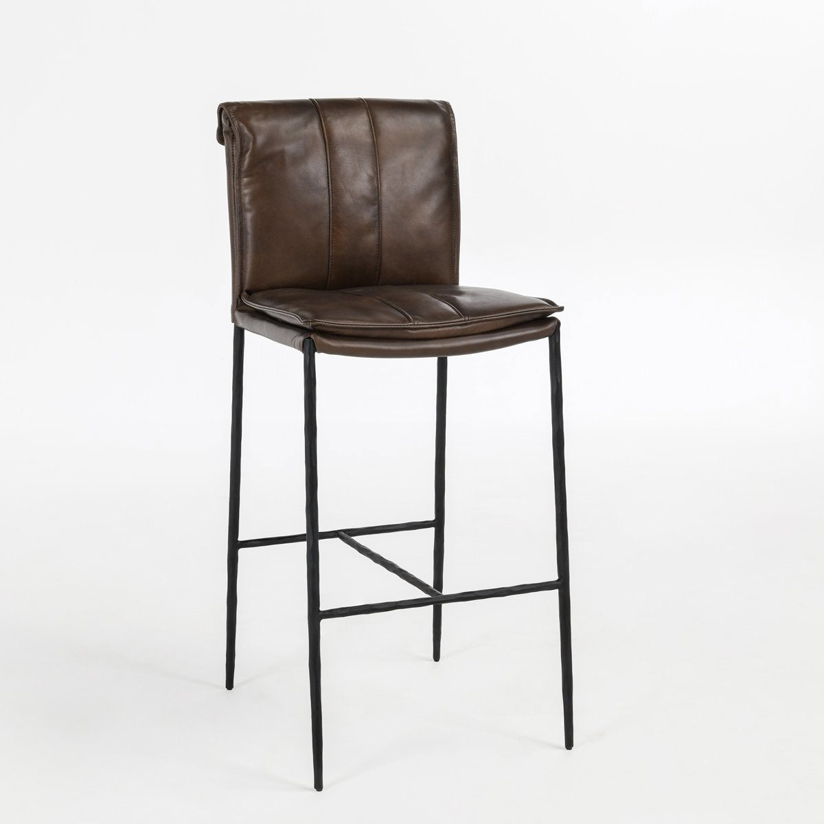 Mayer Leather Bar Stool - Truffle Brown