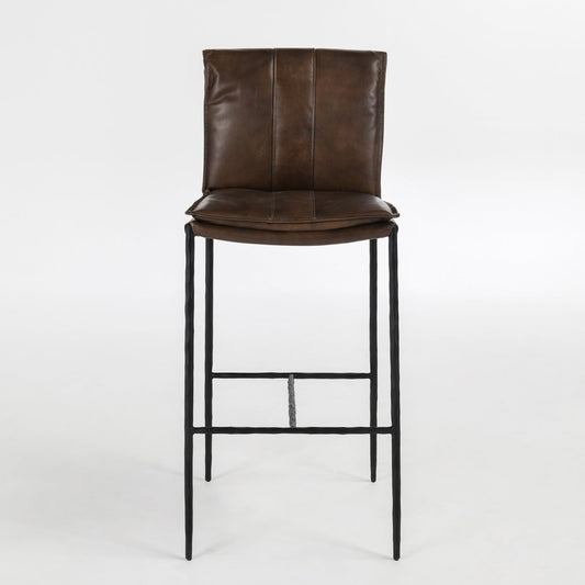 Mayer Leather Bar Stool - Truffle Brown