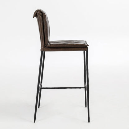 Mayer Leather Bar Stool - Truffle Brown