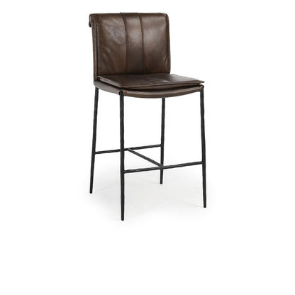 Mayer Leather Counter Stool - Truffle Brown