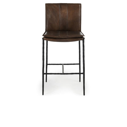 Mayer Leather Counter Stool - Truffle Brown