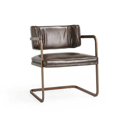 Fonda Leather Dining Chair - Truffle Brown