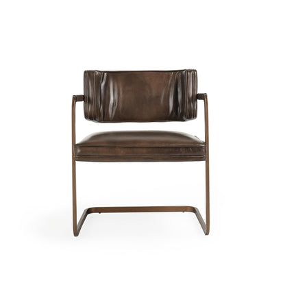 Fonda Leather Dining Chair - Truffle Brown