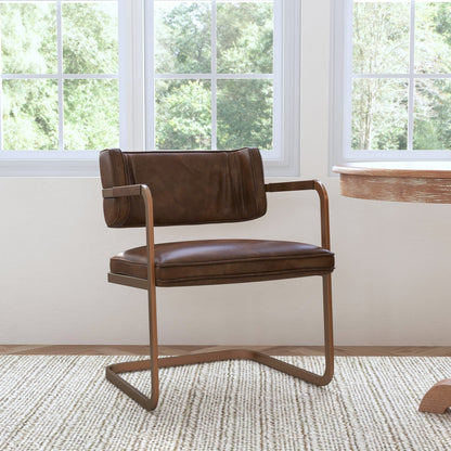 Fonda Leather Dining Chair - Truffle Brown