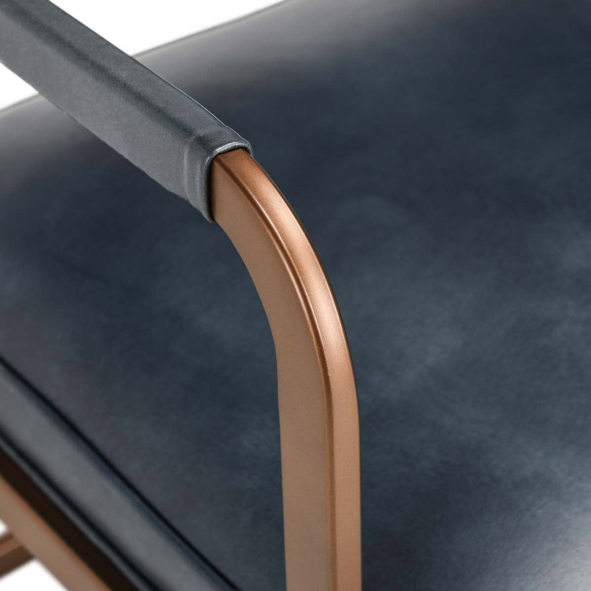 Fonda Leather Dining Chair - Ocean Blue
