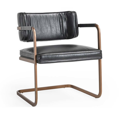 Fonda Leather Dining Chair - Jet Black