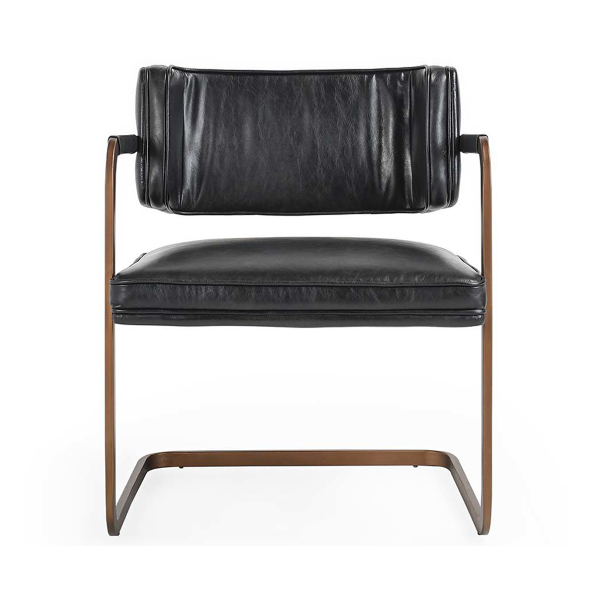 Fonda Leather Dining Chair - Jet Black