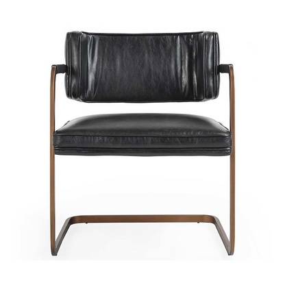 Fonda Leather Dining Chair - Jet Black