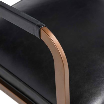 Fonda Leather Dining Chair - Jet Black