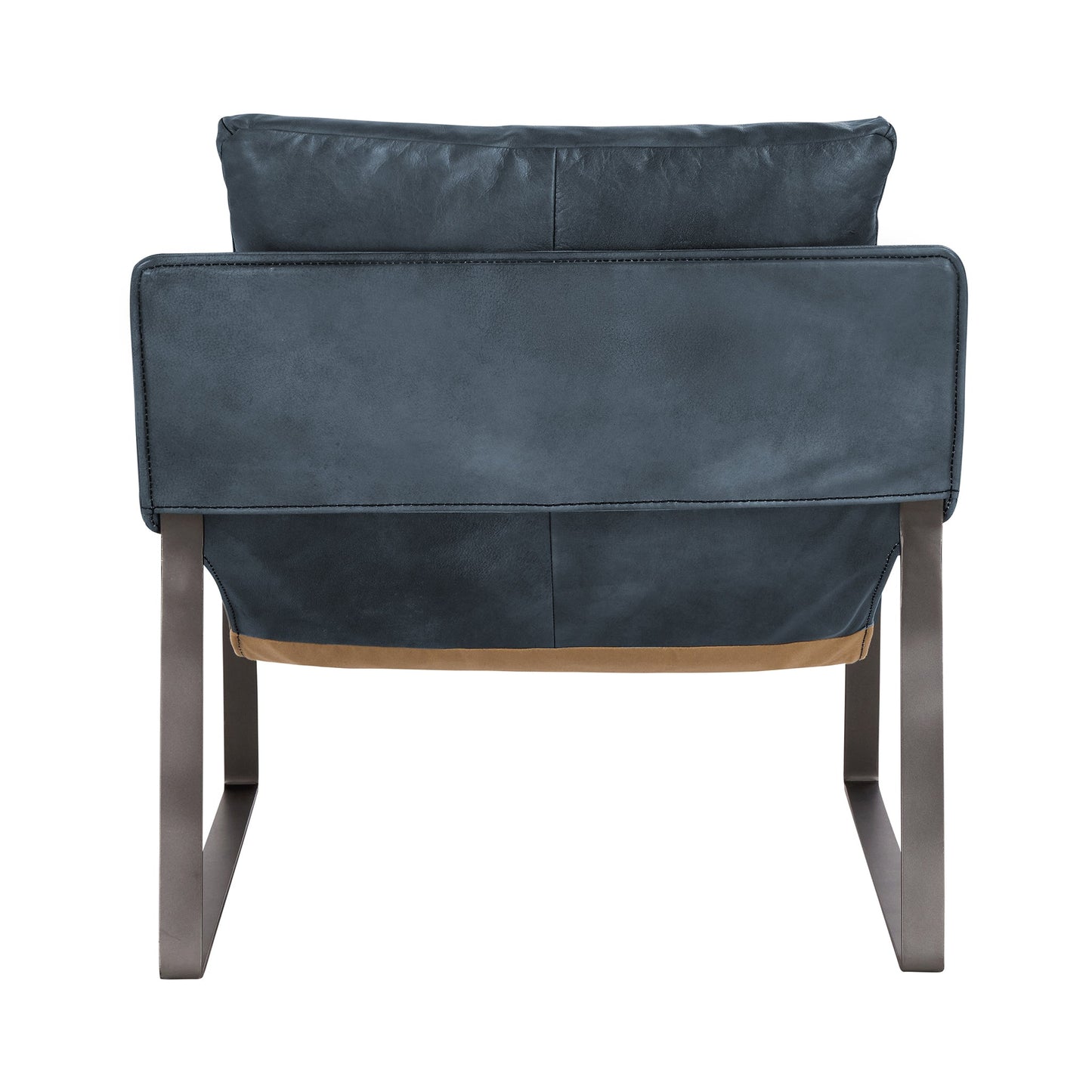 Morgan Leather Accent Chair - Ocean Blue