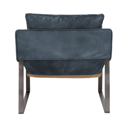 Morgan Leather Accent Chair - Ocean Blue