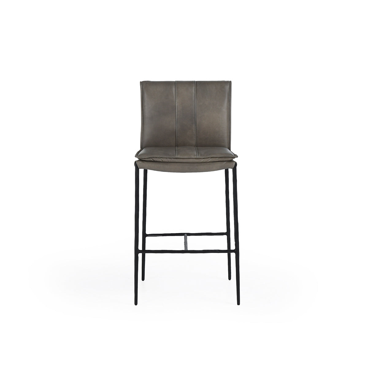 Mayer Leather Counter Stool - Pewter Gray