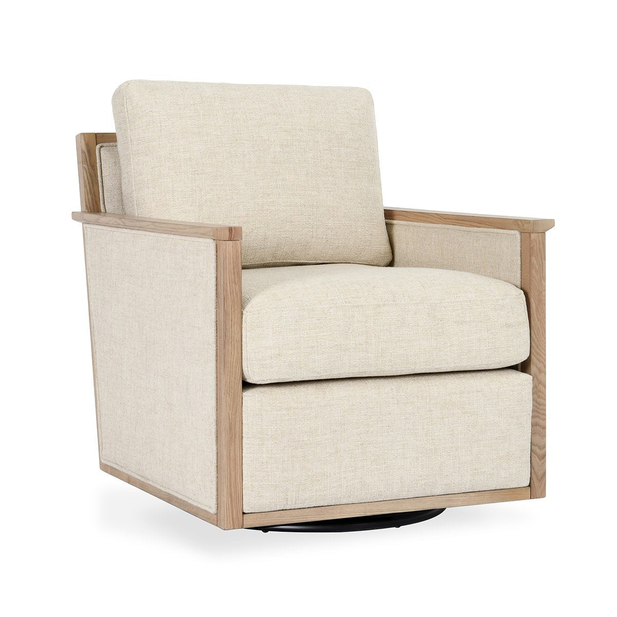Norman Upholstered Swivel Chair - Natural