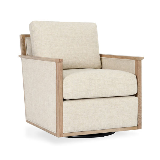 Norman Upholstered Swivel Chair - Natural
