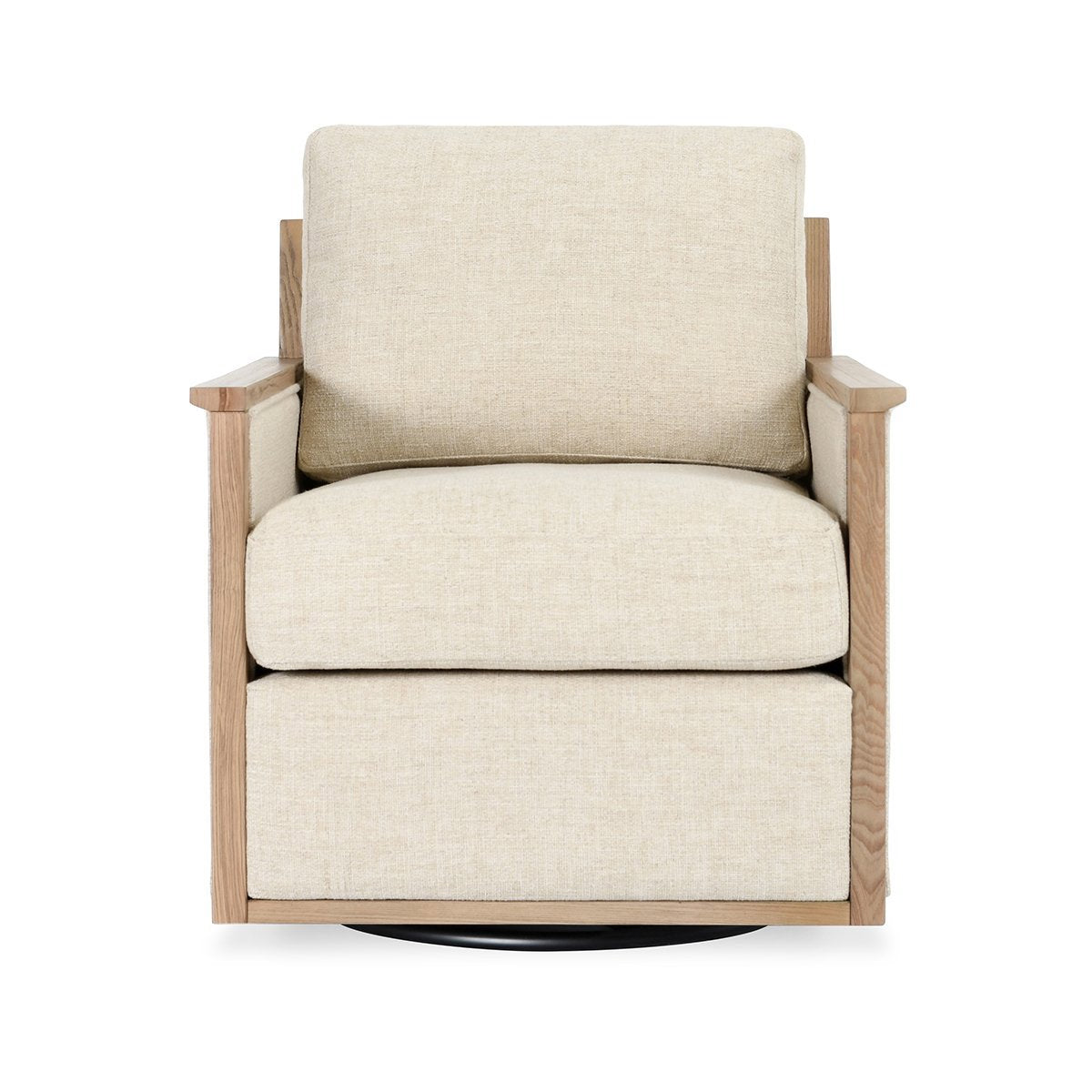 Norman Upholstered Swivel Chair - Natural