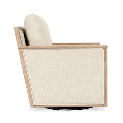 Norman Upholstered Swivel Chair - Natural
