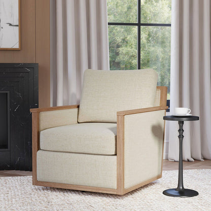 Norman Upholstered Swivel Chair - Natural