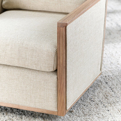Norman Upholstered Swivel Chair - Natural