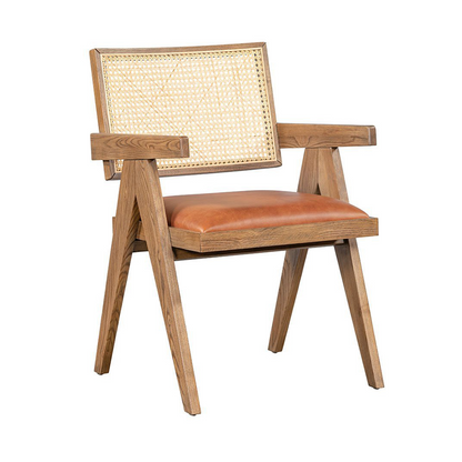 Douglas Leather Seat Dining Chair - Autumn Brown